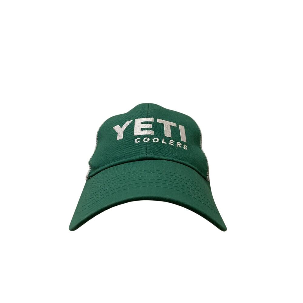 Yeti Coolers Green White Adjustable Snapback Trucker Hat Baseball Cap